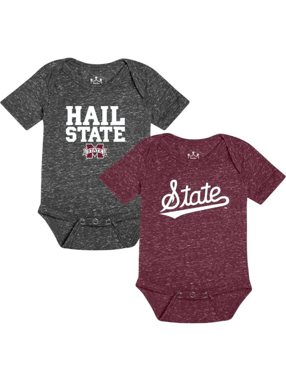 Cozy Short Sleeve Infant Romper 2 Pack - Soft Knobby Fabric, NCAA Style
